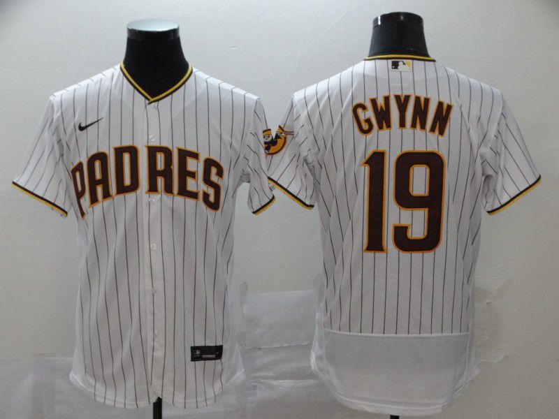 Men San Diego Padres #19 Gwynn White stripes Nike Elite MLB Jerseys